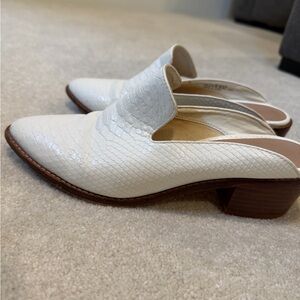 Chinese Laundry White Textured Mules